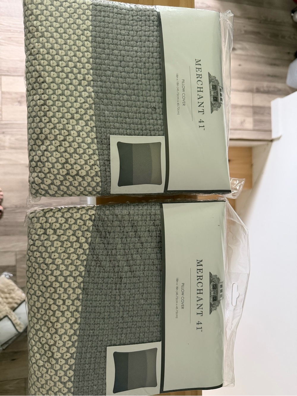MERCHANT Knit Textured Pillow Cover - Gray 2